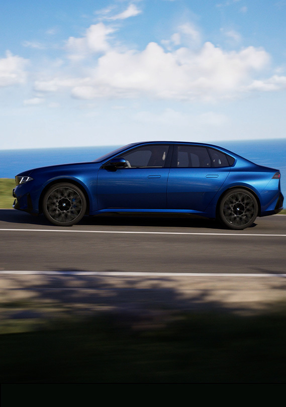 Motion image of BMW i3 driving, side view