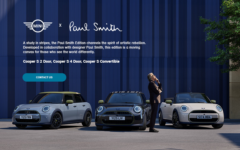 Man standing with Cooper S 2 Door, Cooper S 4 Door, Cooper S Convertible