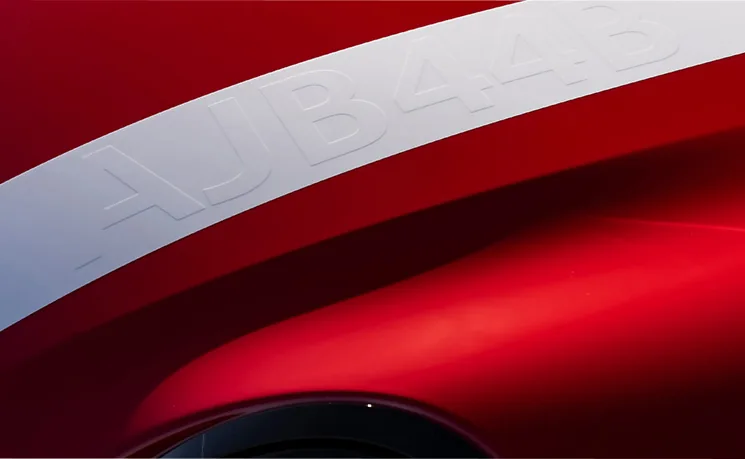 Close up of sport stripes spanning the bonnet on the 2026 JCW 2 Door.