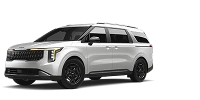 White 2026 Kia Carnival MPV Hybrid in front three-quarter studio view