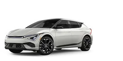 Gray 2026 Kia EV6 electric crossover in front three-quarter studio view