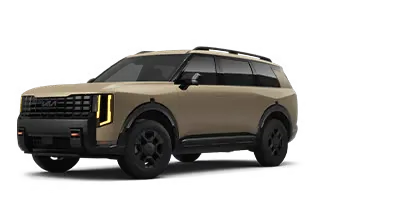 Beige 2026 Kia Telluride SUV in front three-quarter studio view