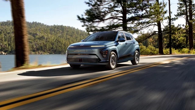 Hyundai electric vehicle on the road
