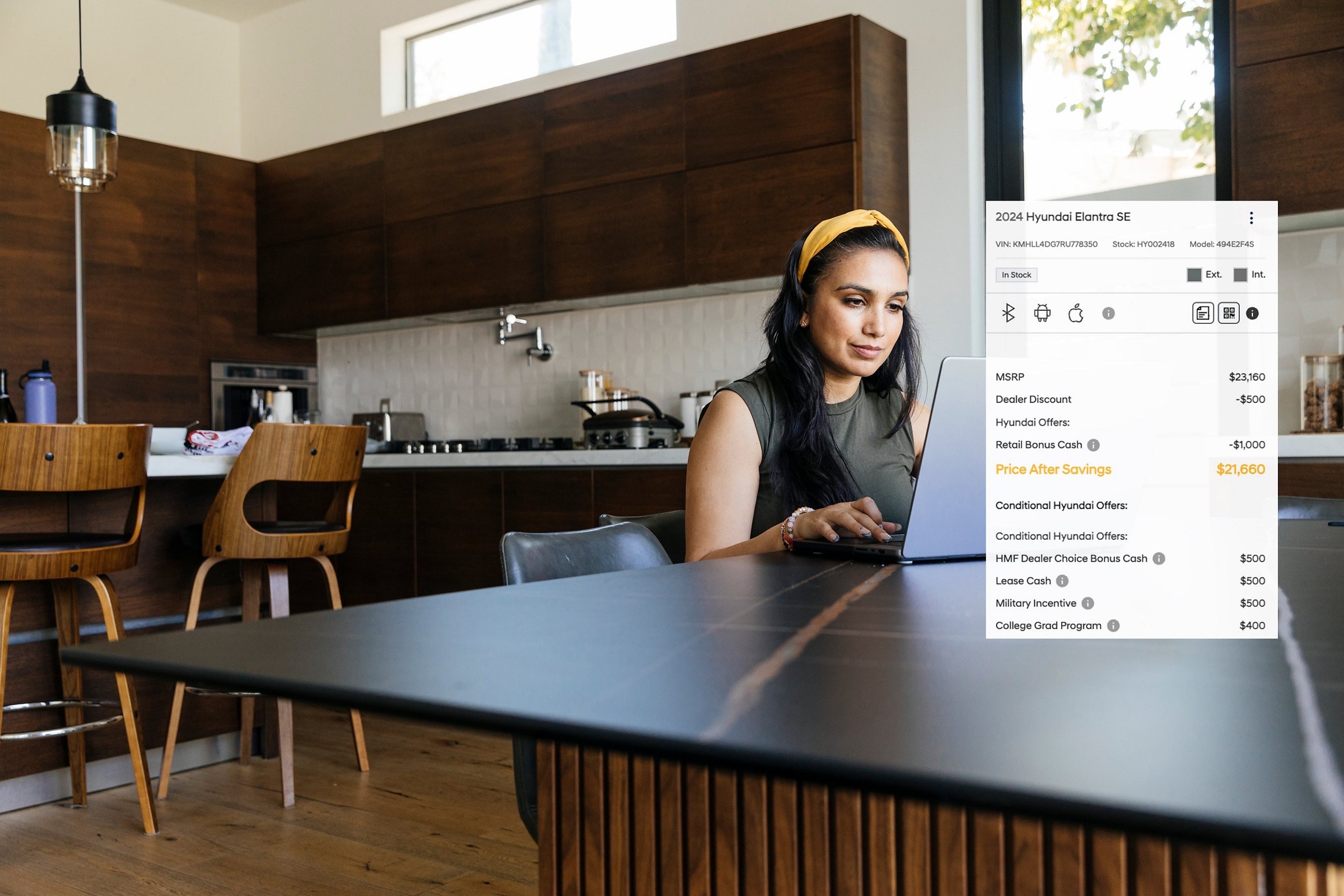 Shopper reviewing Transparent Pricing.