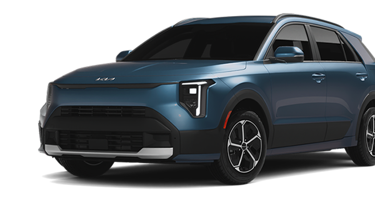 Front side angle view of the 2027 Kia Niro Hybrid S
