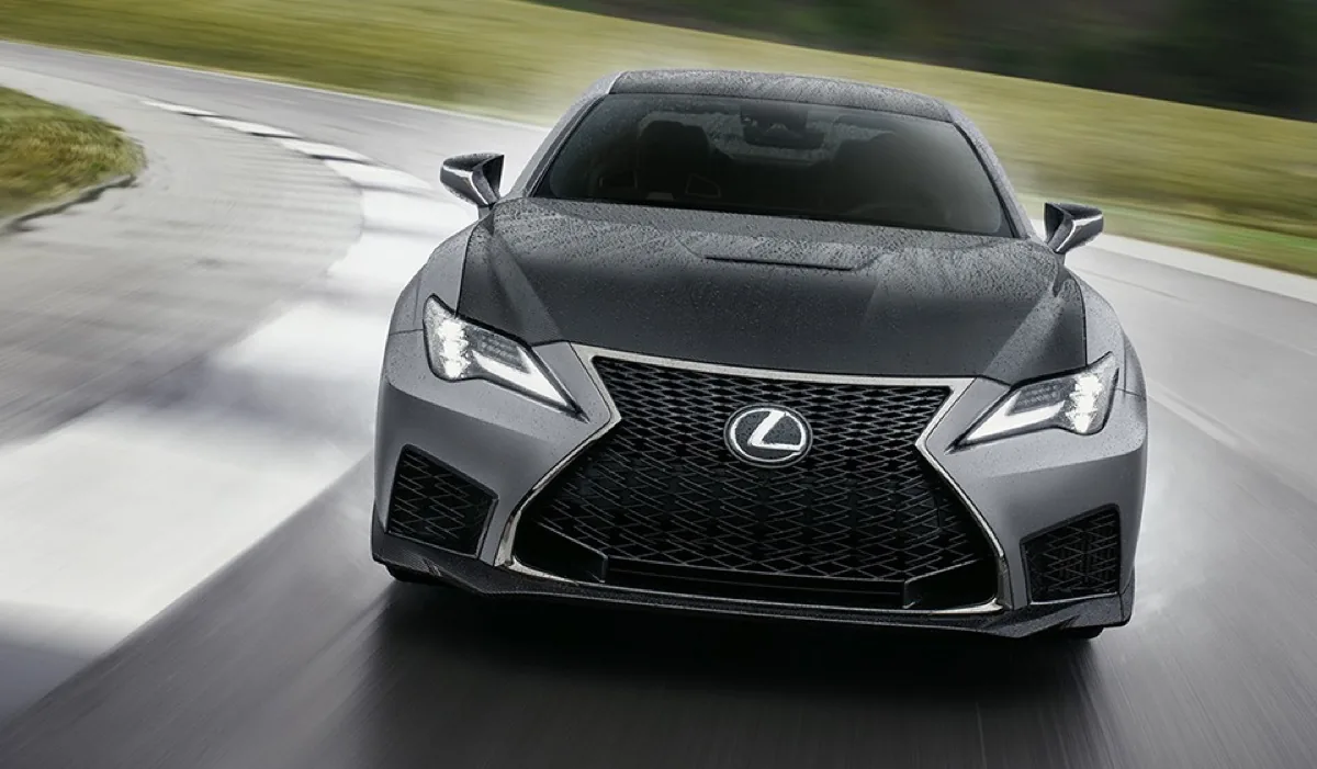 Lexus RC F on a wet racetrack